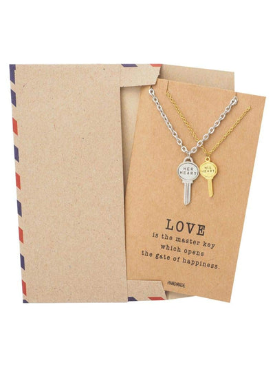 Desiree Matching Key Pendant Necklace Relationship Goals Gifts with Greeting Card