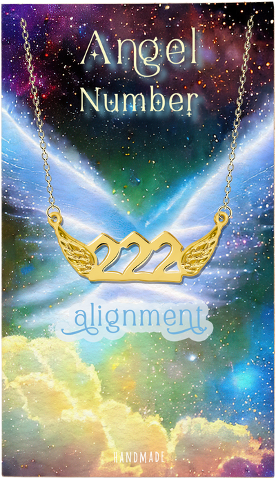 Eve 222 and 444 Angel Wings Pendant Necklace, Numerology Charm for Women, Protection Jewelry