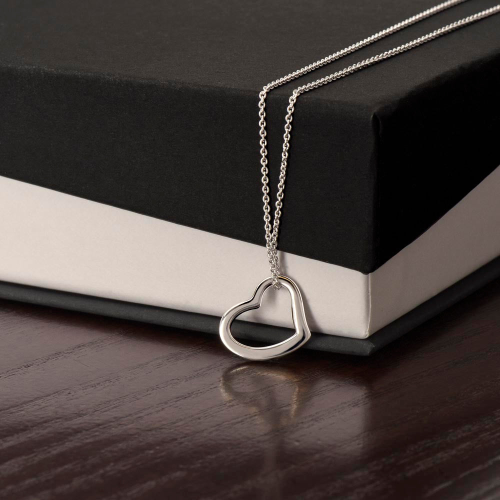Quan Jewelry Calista Delicate Sideways Heart Necklace: Elegant Hollow Pendant for Self-Love and Connection