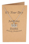 Kristine Lotus Flower August Birthstone Necklace for Women