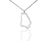 Sienna Giorgina Map Necklace for Women with Greeting Card - Silver Tone