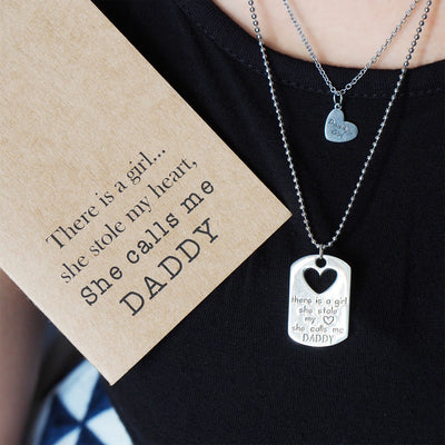 Mason Father Daughter Personalized Engraved Necklaces