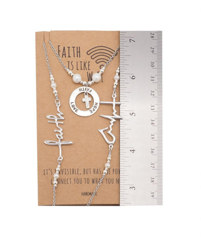Judy Faith Cross Pendant Necklace, Gifts for Women with Inspirational Quote on Greeting Card