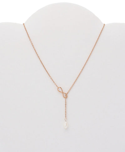 Wendy Infinity Pearl Lariat Necklace for Women