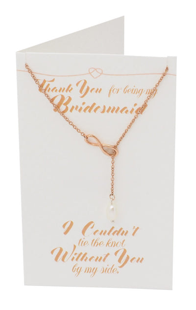 Wendy Infinity Pearl Lariat Necklace for Women