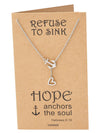 Hope Heart Lariat Anchor Necklace