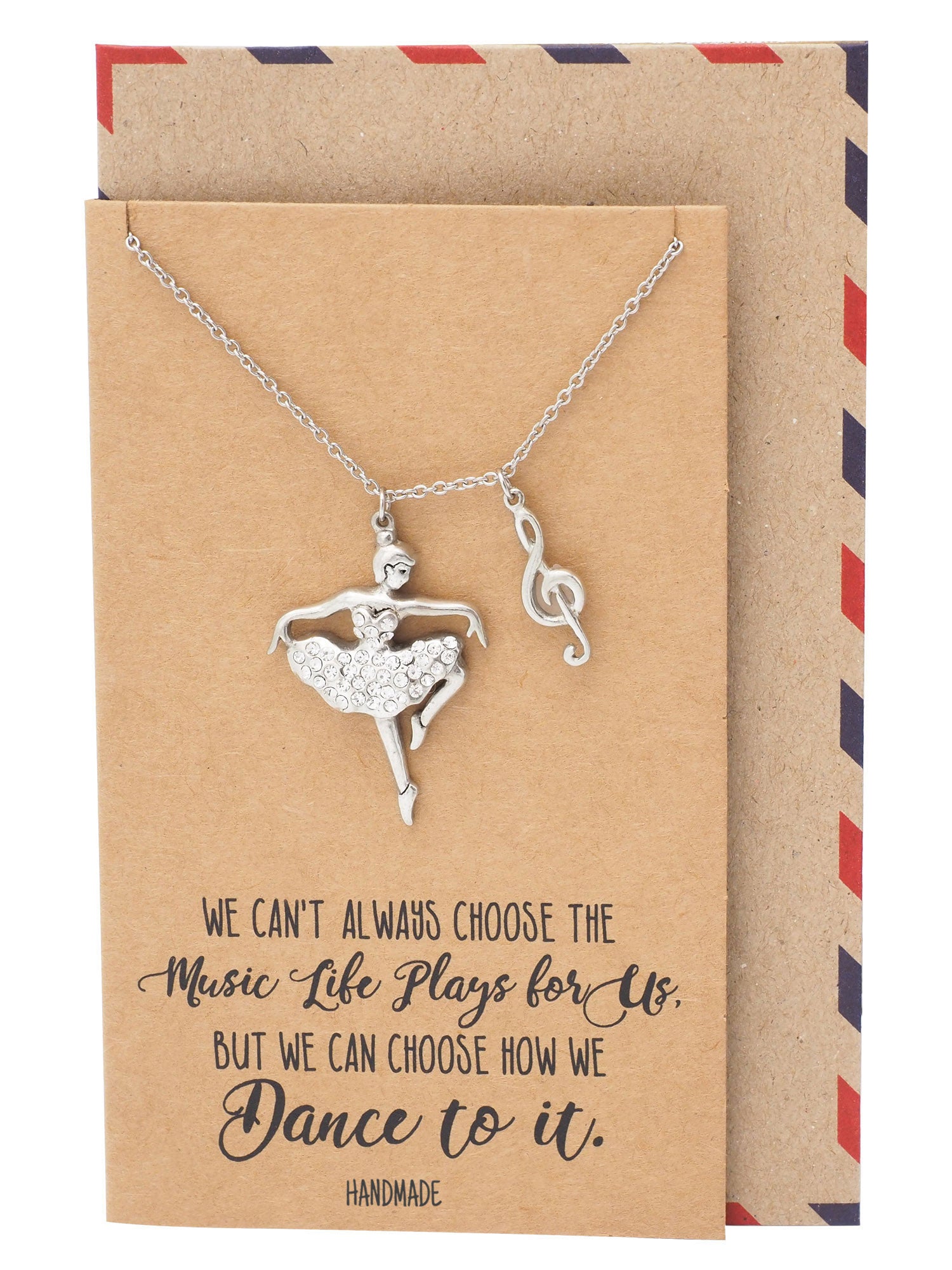 Lainie Birthday Gifts Ballerina and Music Note Necklace