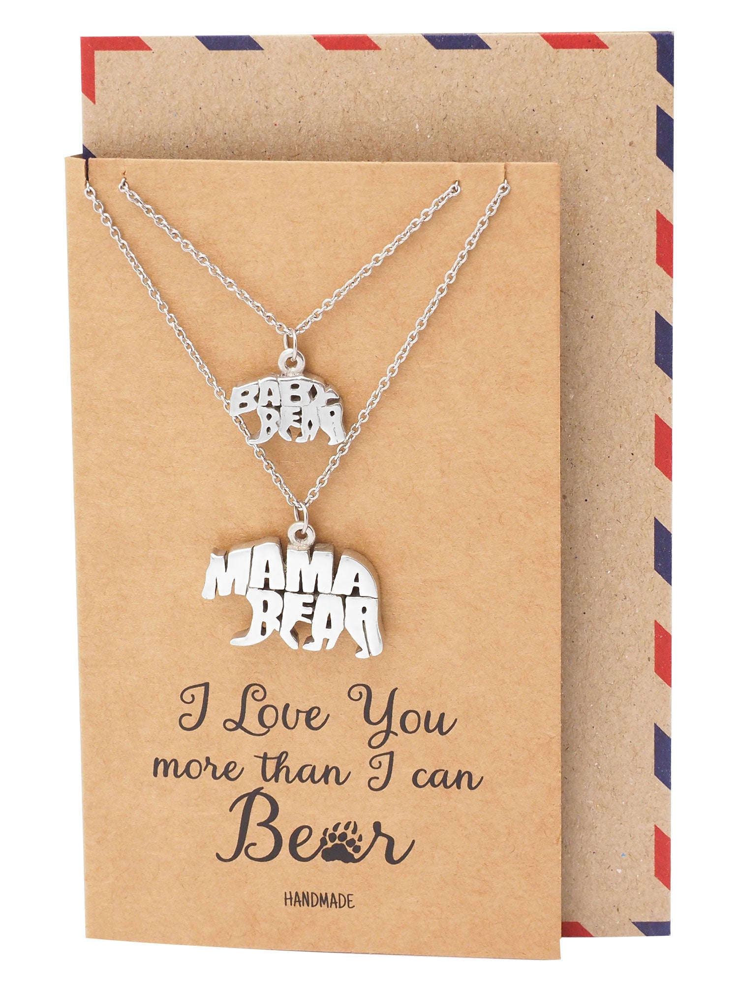 Bryony Mama and Baby Bear Pendants 2 sets of Necklace