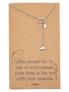 Mariz Cloud Rain and Umbrella Charms Necklace Inspirational Jewelry Gift