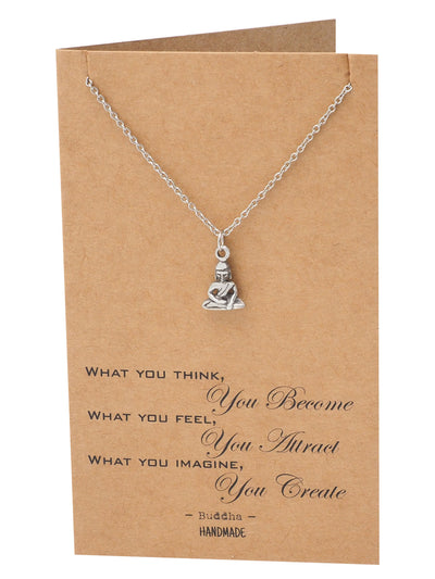 Helena Buddha Necklace Inspirational Quotes Jewelry Greeting Card