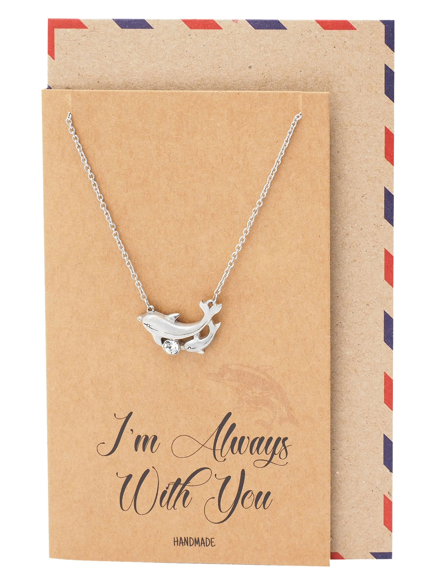 Dazzle Mother Daughter Necklace Dolphin Pendant 