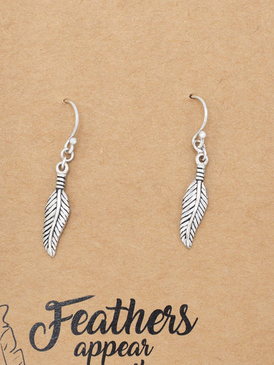 Sarah Hoop Feather Earrings