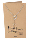 Nia Music Note Heart Necklace