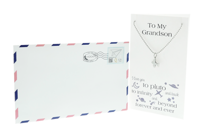 Tom Happy Birthday Cards Airplane Necklace Gifts for Grandson