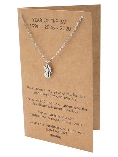 Abril Year of the Rat Pendant Necklace