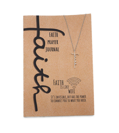 Judy Faith Cross Pendant Necklace, Gifts for Women with Inspirational Quote on Greeting Card