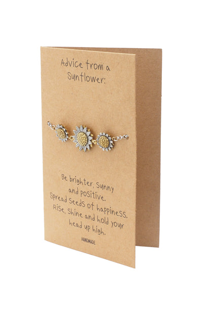 Yamileth Sunflower Charm Jewelry with Inspirational Greeting Card