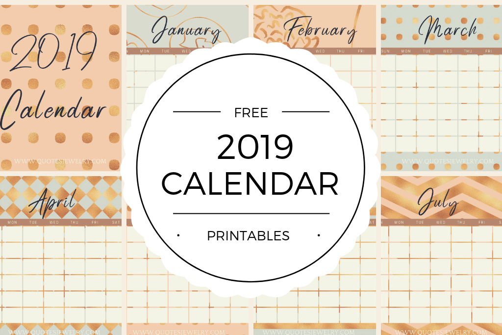 Free Printable 2019 Monthly Planner Calendar
