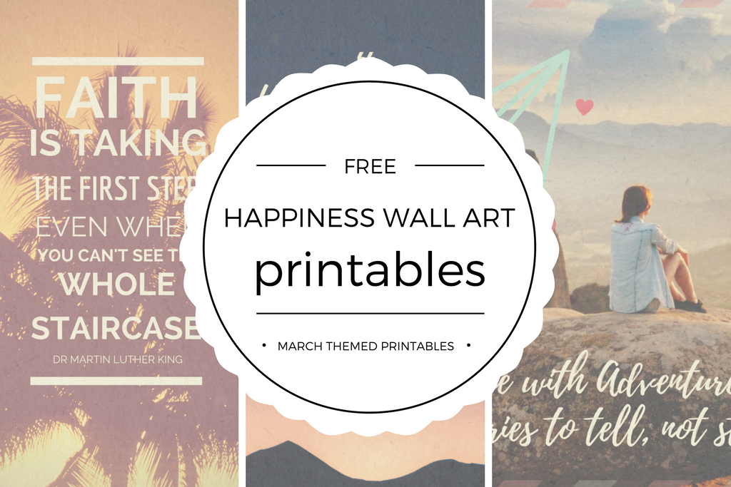 Free Happiness Wall Art Printables