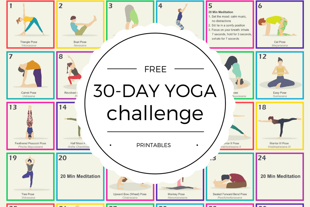 Free 30-Day Yoga Challenge Printables
