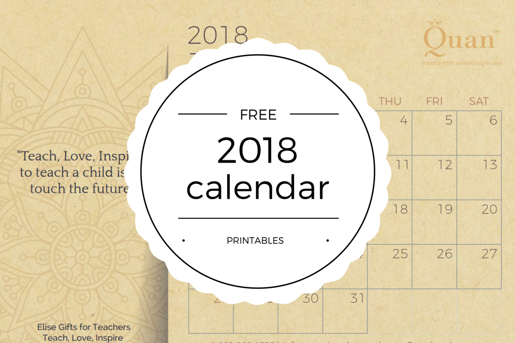 2018 Quan Jewelry Calendar