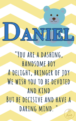 Baby and Kids Name Poems Printables - Daniel