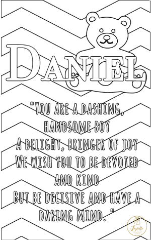 Baby and Kids Name Poems Printables - Daniel