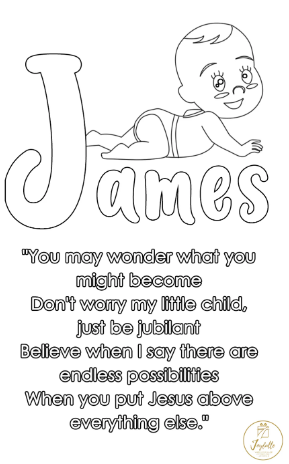 Baby and Kids Name Poems Printables - James