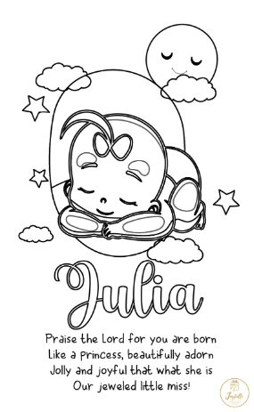 Baby and Kids Name Poems Printables - Julia