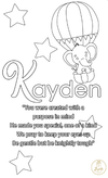 Baby and Kids Name Poems Printables - Kayden