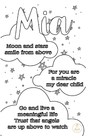 Baby and Kids Name Poems Printables - Mia