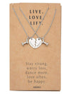 Carlee Dumb Bell Pendant Necklace with Heart Matching Pendant