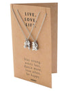 Carlee Dumb Bell Pendant Necklace with Heart Matching Pendant