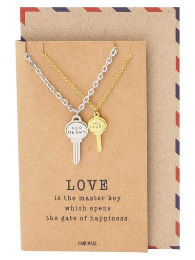 Desiree Matching Key Pendant Necklace Relationship Goals Gifts with Greeting Card