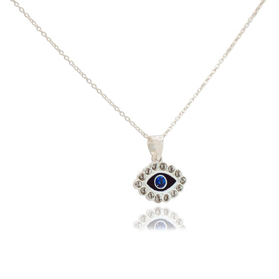 Zariah Evil Eye Necklace for Women Pendant Jewelry, Swarovski Crystals, Sterling Silver Chain, Charm, Anti-Tarnish, Gift Ready Packaging, 100% Handmade, USA Company, Samadhi