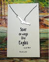 Joyfulle Aquila Eagle Pendant Necklace, Handmade Graduation Gifts for Women, Religious Jewelry with Inspirational Greeting Card