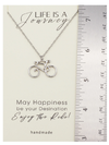 Joyfulle Sadella Bicycle Pendant Necklace, Handmade Gifts with Inspirational Quotes on Greeting Card