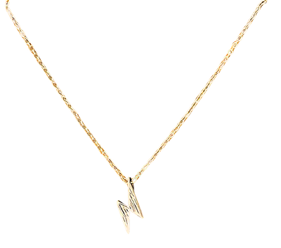 Bambi Power Lightning Pendant Necklace, Necklace for Women, Gold Tone