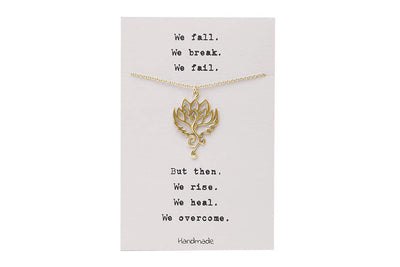 Quinnlyn & Co. Phoenix Earring, Pendant Necklace, Morse Code Bracelet Set of 2 with Inspirational Quote on Greeting Card