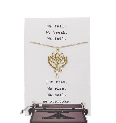 Quinnlyn & Co. Phoenix Earring, Pendant Necklace, Morse Code Bracelet Set of 2 with Inspirational Quote on Greeting Card