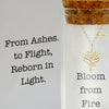 Quinnlyn & Co. Phoenix Earring, Pendant Necklace, Morse Code Bracelet Set of 2 with Inspirational Quote on Greeting Card