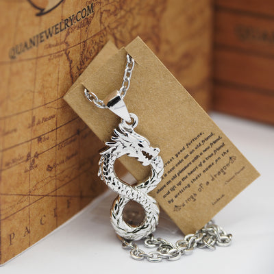 Kehlani Dragon Infinity Pendant Necklace - Inspirational Jewelry Gift for Women and Men