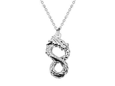 Kehlani Dragon Infinity Pendant Necklace - Inspirational Jewelry Gift for Women and Men
