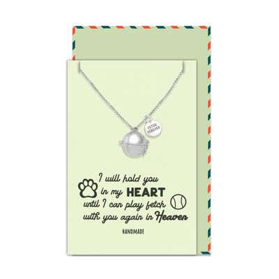 Catalina Tennis Ball Cremation Ash Holder Pendant Necklace, 100% Handmade - Silver Tone