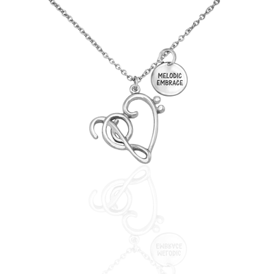 Vivienne Treble Heart Pendant Necklace Gifts for Music Lovers, Music Jewelry