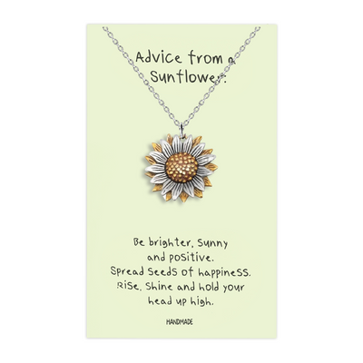 Yamileth Sunflower Charm Jewelry with Inspirational Greeting Card