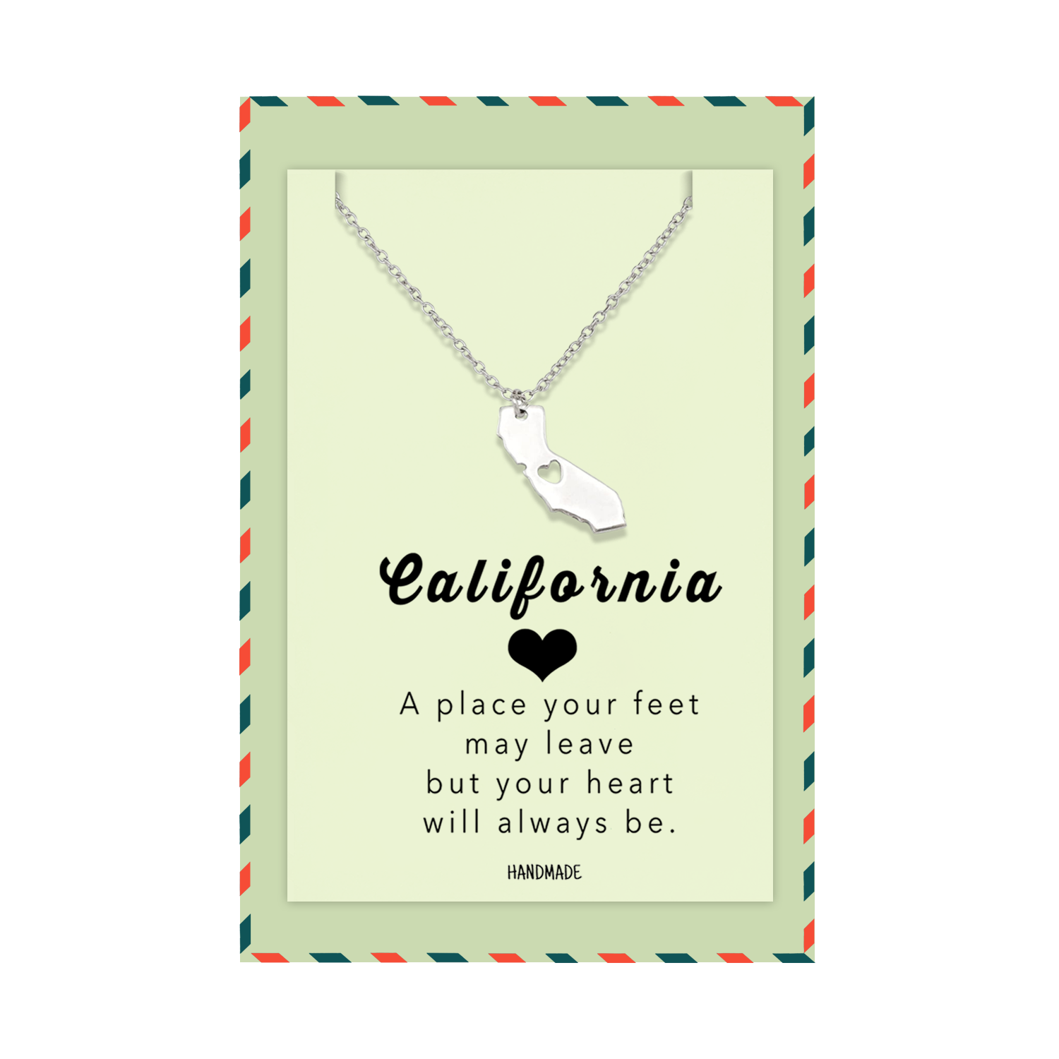 Sylvie California State Necklace, Handmade Birthday Gifts for Women