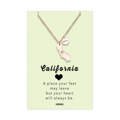 Sylvie California State Necklace, Handmade Birthday Gifts for Women