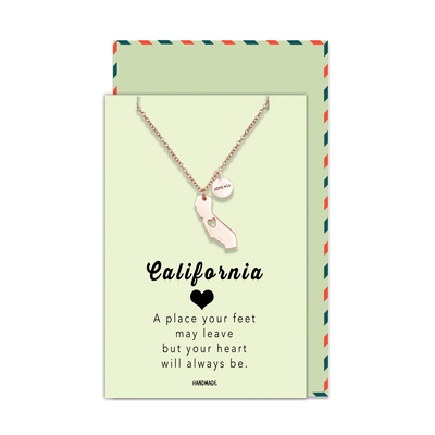 Sylvie California State Necklace, Handmade Birthday Gifts for Women