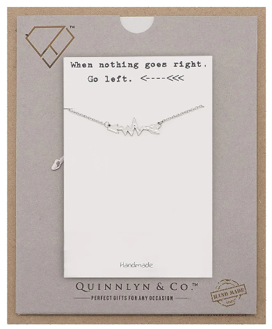 Quinnlyn & Co. Arrow Pendant Necklace, Birthday Gifts for Women with Inspirational Quote on Greeting Card
